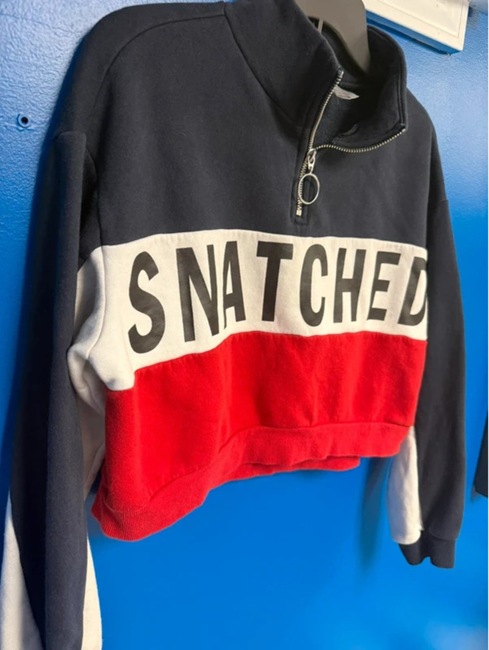 H&M Divided Snatched Cropped Half Zip Sweatshirt Size M